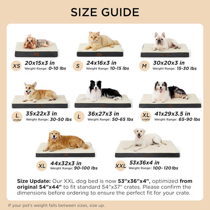 Large Dog Bed for Large Dogs up to 75Lbs - Big Orthopedic Dog Beds with Removable Washable Cover, Egg Crate Foam Pet Bed Mat, Grey