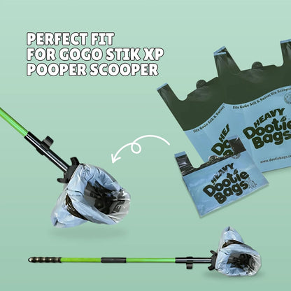 HEAVY Dootie Bags® VERY LARGE Dog and Cat Waste Poop Bags. 100 Count Strong Multi-Use, Leakproof with EZ Tie Handles and Gussets. Made with Corn Starch. Fits  and Swivel Bin Pooper Scoopers.